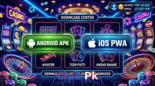 Main screen of Club Pk download page for PK players